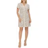 Eliza J Sequin Tweed Shift Dress In Ivory