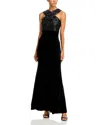 Eliza J Sequined Velvet Mermaid Gown In Black