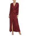 Eliza J Womens Sequined Bow Evening Dress In Ruby Red