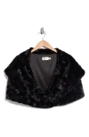 Eliza J Shawl Collar Faux Fur Capelet In Black