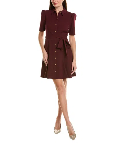 Eliza J Shirtdress In Burgundy
