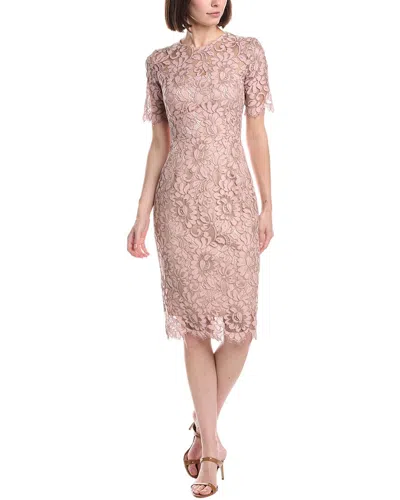 Eliza J Embroidered Lace Overlay Cocktail Dress In Blush