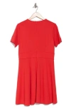 Eliza J Short Sleeve Pocket Fit & Flare Dress In Poppy