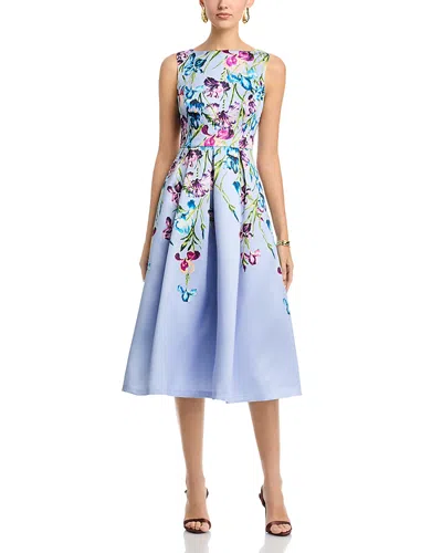 Eliza J Sleeveless Boat Neck Midi Dress In Blue