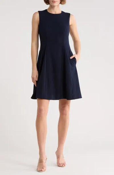 Eliza J Sleeveless Fit And Flare Dress In Blue