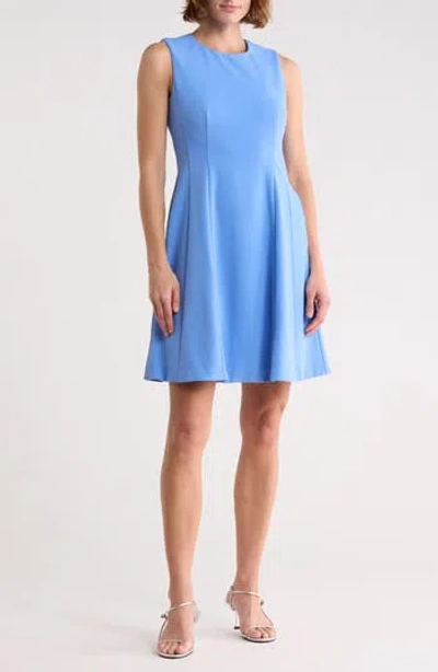 Eliza J Sleeveless Fit And Flare Dress In Blue