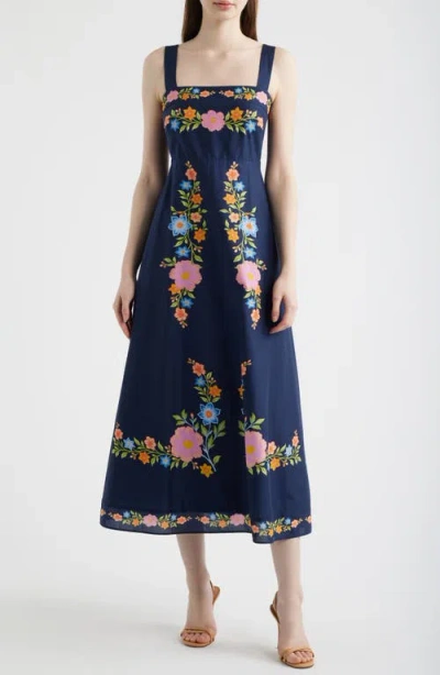 Eliza J Sleeveless Maxi Sundress In Blue