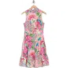 Eliza J Sleeveless Mock Neck Minidress In Pink Multi