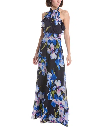 Eliza J Sleeveless Printed Maxi Dress In Blue