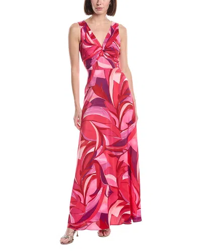 Eliza J Sleeveless Printed Maxi Dress In Red
