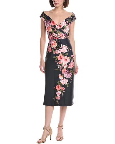 Eliza J Sleeveless Printed Midi Dress In Black