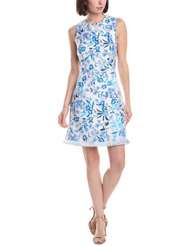 Eliza J Sleeveless Printed Mini Dress In Blue
