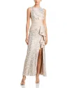 ELIZA J SLEEVELESS RUFFLE GOWN