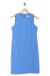 Eliza J Sleeveless Scalloped Shift Dress In Blue