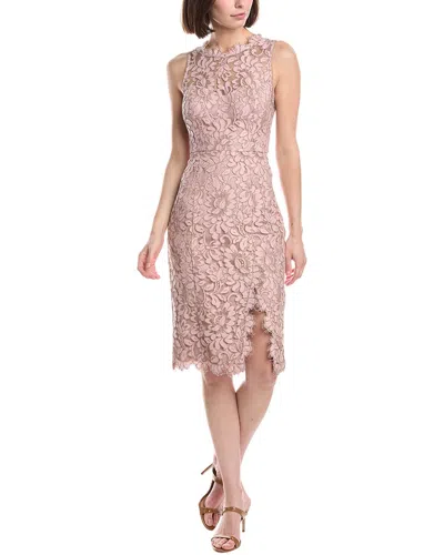 Eliza J Short Sleeve Lace Sheath In Multi