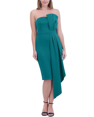 Eliza J Sleeveless Solid Midi Dress In Green