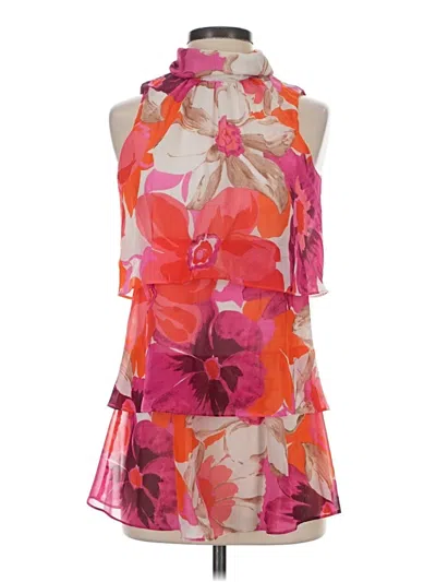 Pre-owned Eliza J Sleeveless Top Pink Halter Neckline Tops