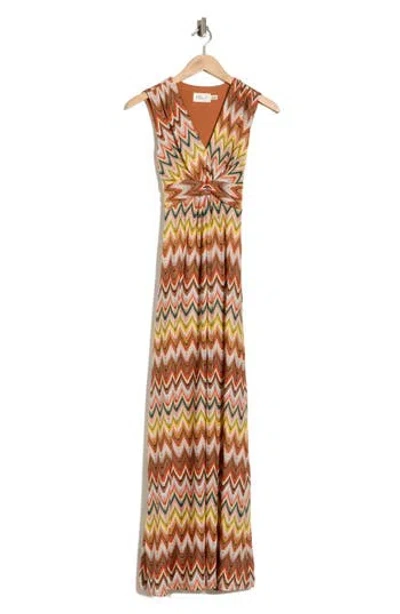 Eliza J Sleeveless Twist Front Maxi Dress In Multi