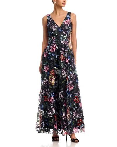 Eliza J Sleeveless V Neck Gown In Multi
