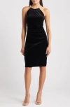 Eliza J Social Velvet Cocktail Dress In Black