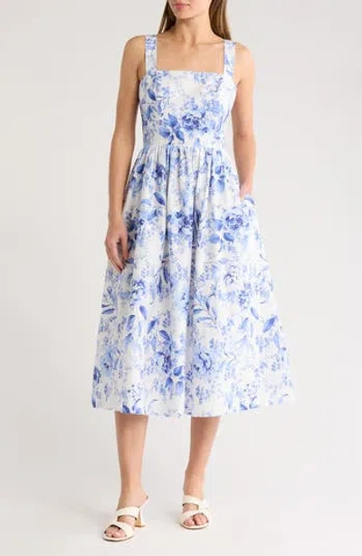 Eliza J Square Neck Smocked Sundress