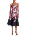Eliza J Strapless Brocade Dress In Multi