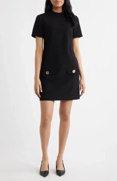 Eliza J Stretch Mock Neck Dress In Black