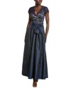 ELIZA J ELIZA J TAFFETA & LACE GOWN