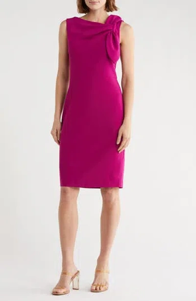 Eliza J Tie Bow Sleeveless Sheath Dress In Purple