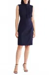 Eliza J Tie Neck Sleeveless Sheath Dress In Navy In Black