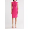 Eliza J Tie Neck Sleeveless Sheath Dress In Raspberry