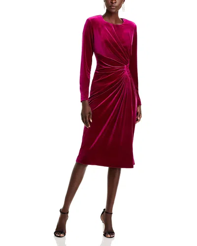 Eliza J Tuck Velvet Dress In Fuchsia