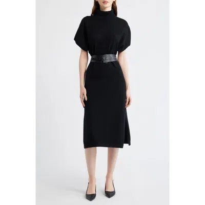 Eliza J Turtleneck Midi Sweater Dress In Black