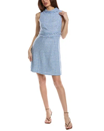 Eliza J Tweed A-line Dress In Blue