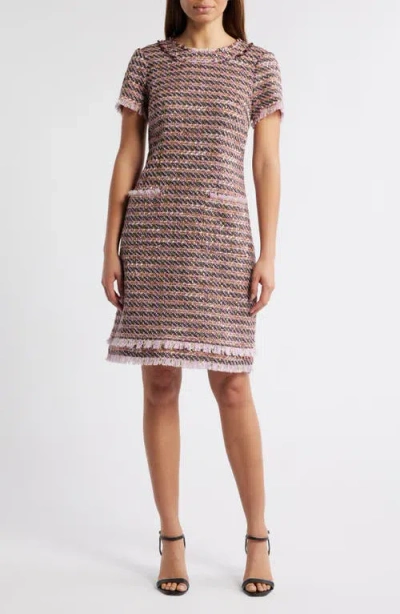 Eliza J Tweed Sheath Dress In Lavender