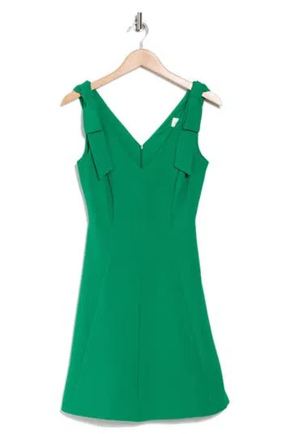 Eliza J V-neck Bow Accent Fit & Flare Dress In Kelly
