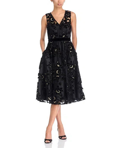 Eliza J V Neck Cutout Sleeveless Dress In Black