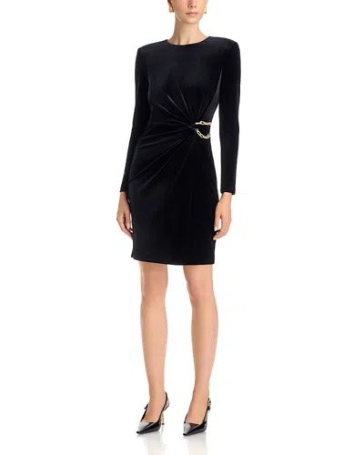 Eliza J Velvet Chain Twist Sheath Dress In Black