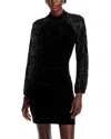 Eliza J Long Sleeve Velvet Cocktail Dress In Black