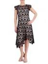 Eliza J Lace Asymmetric Cocktail Dress In Black Natural