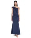 Eliza J Off The Shoulder Fit & Flare Gown In Blue