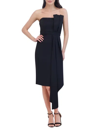 Eliza J Women's Asymmetric Strapless Sheath Dress In Black