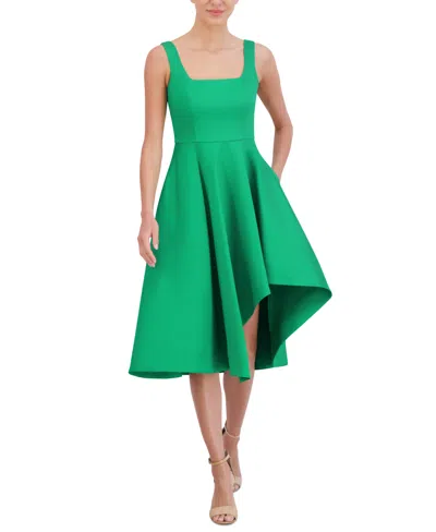 Eliza J Women's Asymmetrical Midi Dress In Emerald