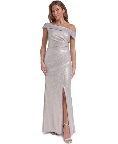 Eliza J Women's Asymmetrical One-shoulder Gown Dress In Gray