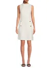 Eliza J Women's Button-trim Crepe Sheath Dress In White
