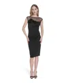 Eliza J Women's Dimensional-flower Sleeveless Scuba Dress In Black
