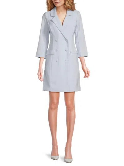 Eliza J Women's Double-breasted Blazer Minidress In Blue