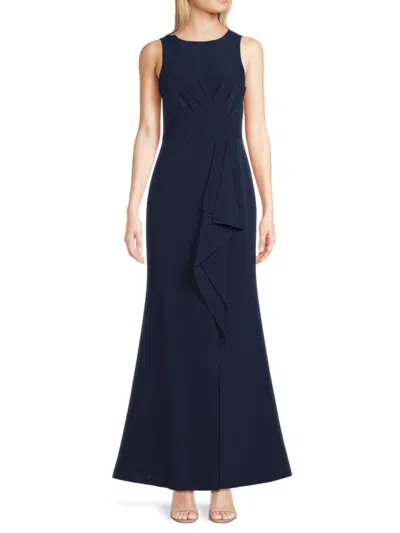 Eliza J Women's Draped Slit Gown In Blue