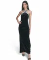 Eliza J Women's Embellished Halter Neck Gown In Black