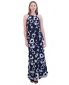 Eliza J Embroidered Maxi Dress In Navy